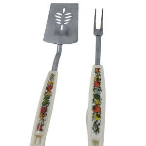 Vintage SPICE of LIFE utensil lot slotted metal spatula and meat fork